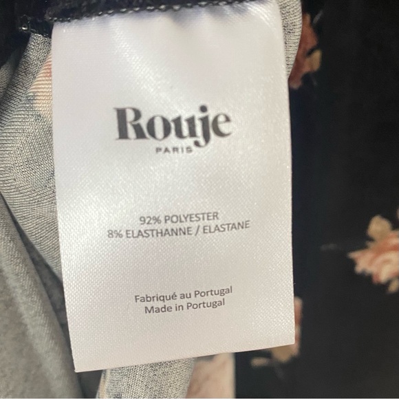 Rouje Paris Kelly Black Velvet Floral Wrap Dress Size Large Gently Used - Picture 8 of 9